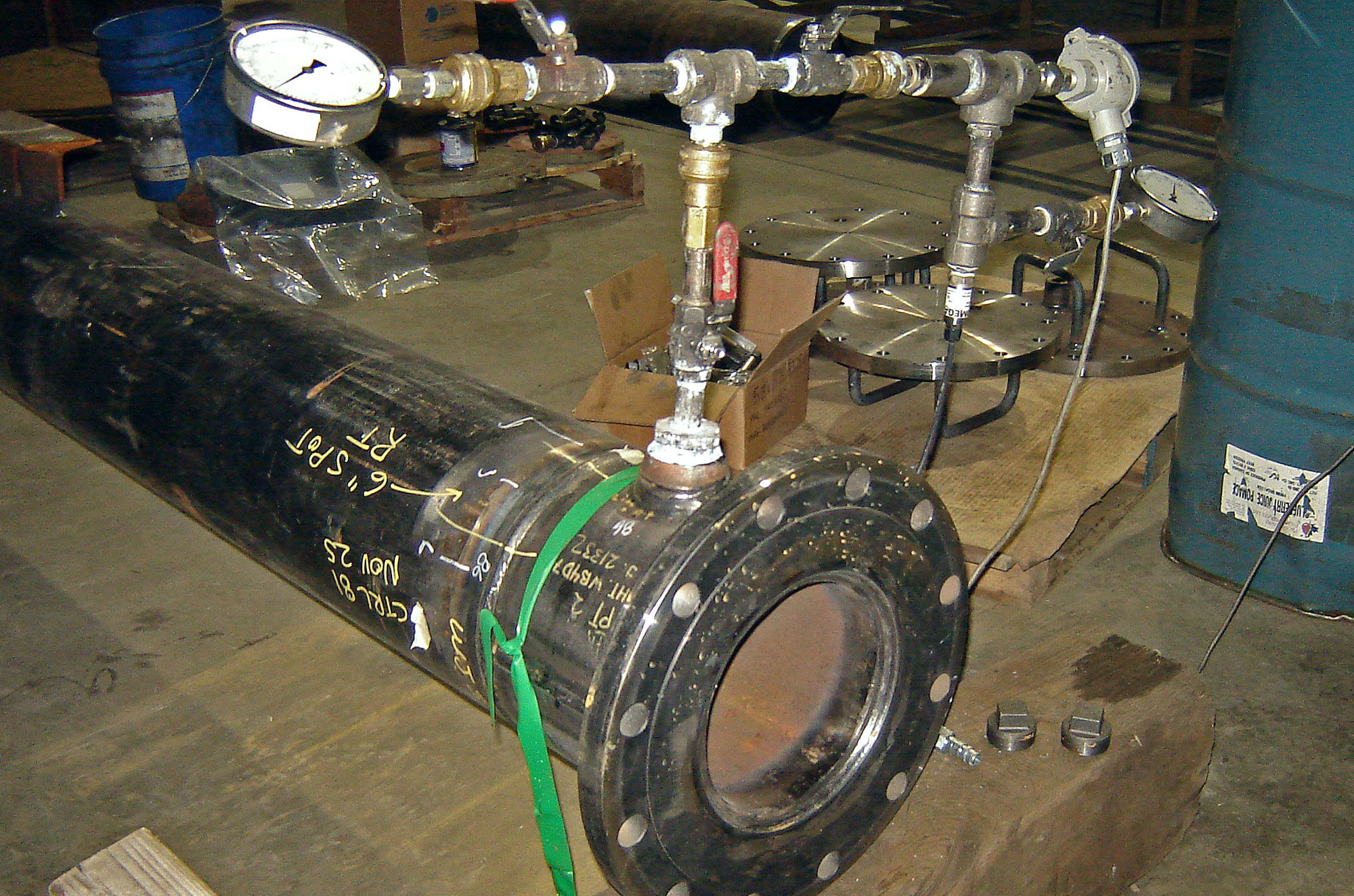 pressure testing piping spool